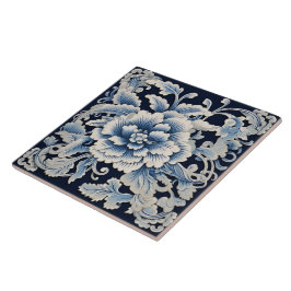 Azulejo Flor de tinta azul tradicional de China Art. 13