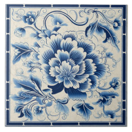 Azulejo Flor de tinta azul tradicional de China Art. 14
