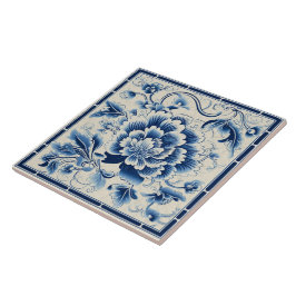 Azulejo Flor de tinta azul tradicional de China Art. 14