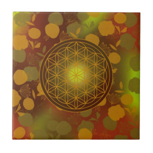 Azulejo flor de vida, chakra, zen, geométrica sagrada,