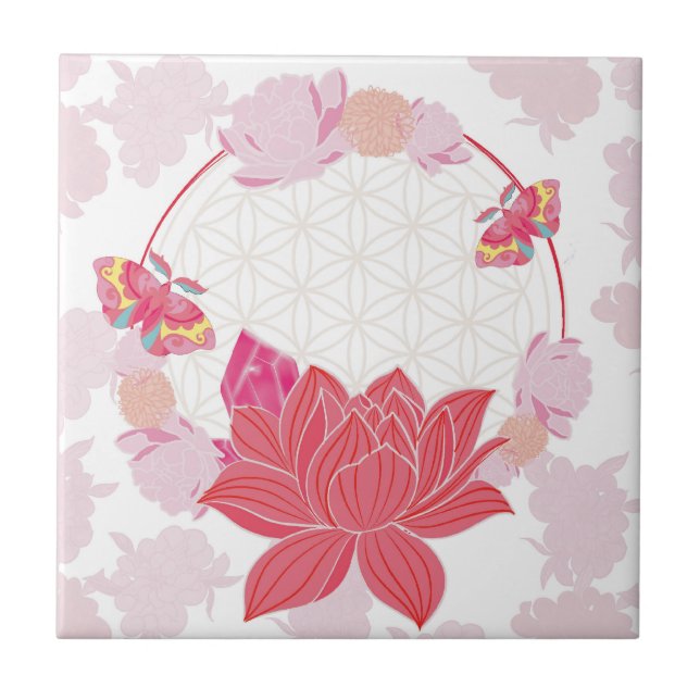 Azulejo Flor de vida con Lotus (Frente)