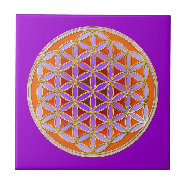 Azulejo Flor De Vida - Estilo De Botón 04 (Frente)