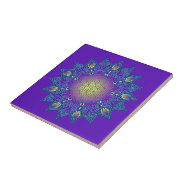 Azulejo Flor de vida - Mandala india 3 (Lado)