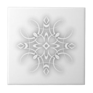 Azulejo Flor decorativa blanca