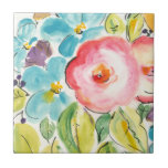 Azulejo Flor deslumbrante II<br><div class="desc">Luces florales II de Julia Minasian</div>