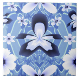 Azulejo Flor elegante de orquídeas azules