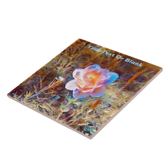 Azulejo Flor estilizada colorida (Lado)