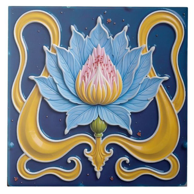 Azulejo Flor estilizada en la naturaleza (Frente)