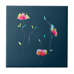 Azulejo Flor floral moderna arte otoñal