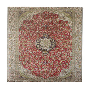 Azulejo Flor floral roja estampado turco persa elegante
