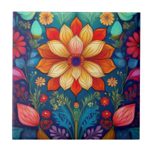 Azulejo Flor folclórica
