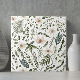 Azulejo Flor Foliage acuarela Patrón floral sin foco