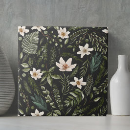 Azulejo Flor Foliage acuarela Patrón floral sin foco