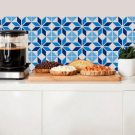 Azulejo Flor geométrica en tonos azules