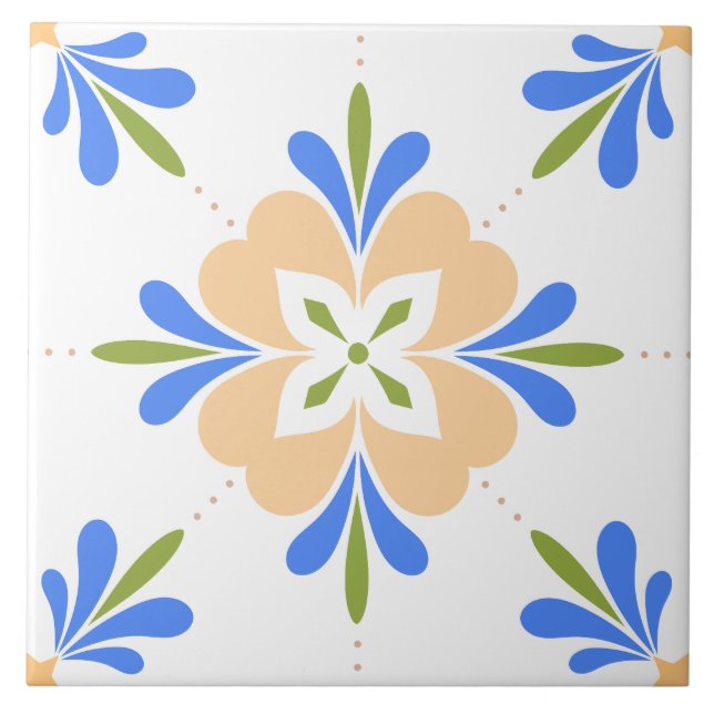 Azulejo Flor mediterránea (Frente)