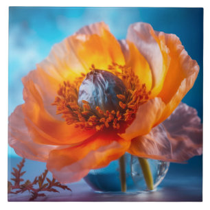 Azulejo Flor naranja