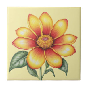 Azulejo Flor naranja
