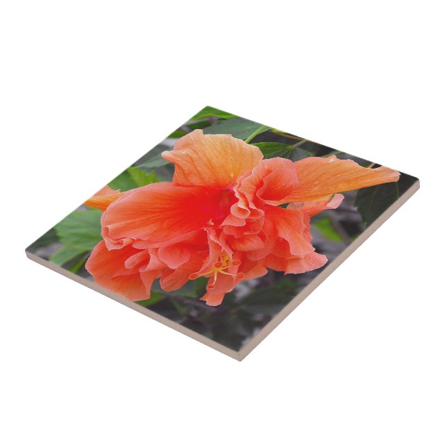 Azulejo Flor Naranja Arrugada (Lado)