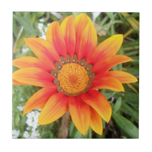 Azulejo Flor Naranja Única