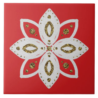 Azulejo flor popular 1 lite rojo y blanco