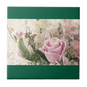 Azulejo Flor rosa rosa rosa de mosaico cerámico