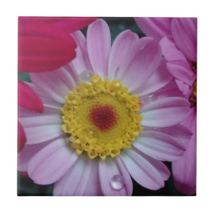 Azulejo Flor rosa y amarilla