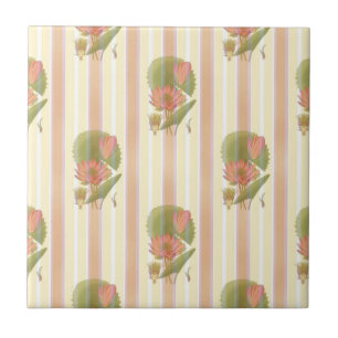 Azulejo Flor rosa y loto suave