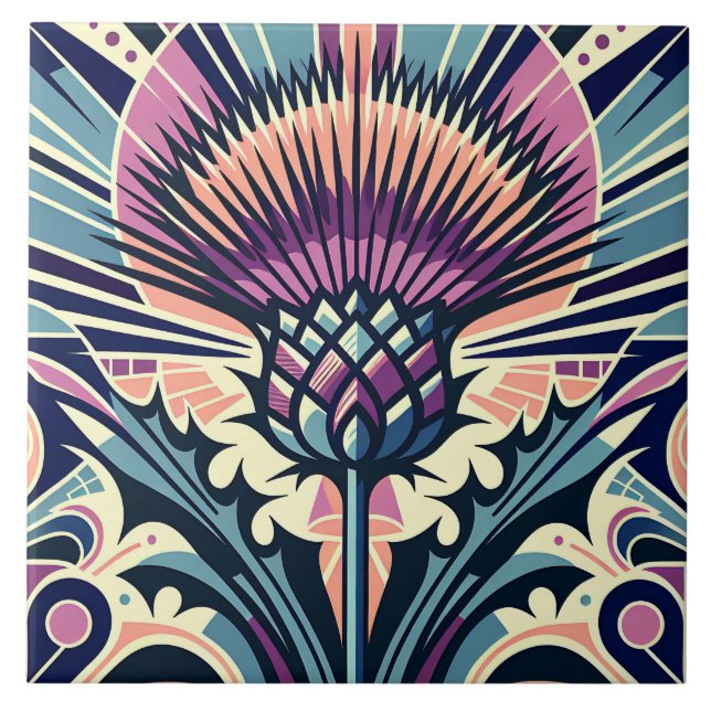 Azulejo Flor silvestre Art Deco (Frente)
