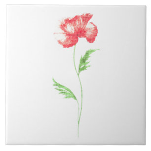 Azulejo Flor silvestre de amapola