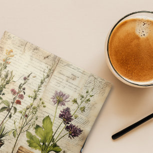 Azulejo Flor silvestre natural vintage grande