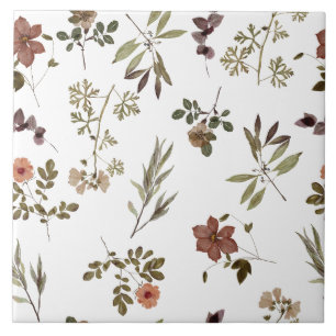 Azulejo Flor silvestre verde de Borgoña