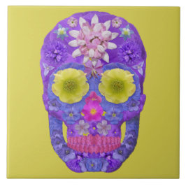 Azulejo Flor Skull 5