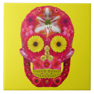 Azulejo Flor Skull 6