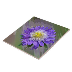 Azulejo flor violeta azul