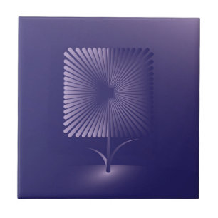 Azulejo Flor violeta cuadrada