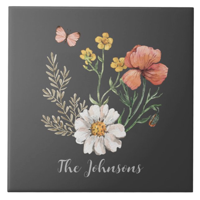 Azulejo Flora acuarela (Frente)