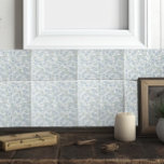 Azulejo Flora azul verde azulada de algodón francesa<br><div class="desc">Con un romántico sabio verde y azul,  olvídenme de no diseño floral,  estas baldosas recuerdan a las casas de campo francesas y a la riviera,  perfectas para crear espacios acogedores.</div>