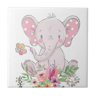 Azulejo Flora de amor de elefante de mosaico cerámico