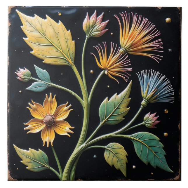Azulejo Flora de Filamento (Frente)