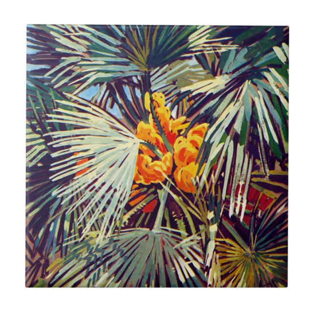 Azulejo Flora exótica número 2 en Sunshine Dazzle (Frente)