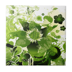 Azulejo Flora verde de primavera