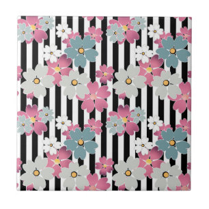 Azulejo Floral, a rayas