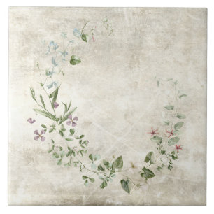 Azulejo Floral Acuarela Rústica