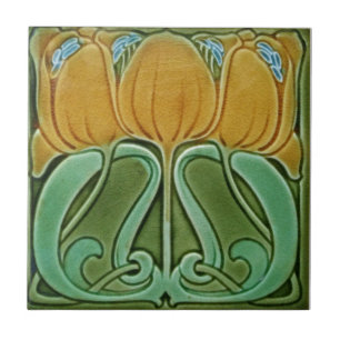 Azulejo - Floral Art Nouveau Amarillo