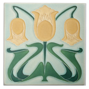 Azulejo - Floral Art Nouveau Amarillo
