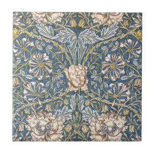 Azulejo Floral azul de William Morris