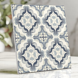 Azulejo Floral azul suave y blanco marroquí