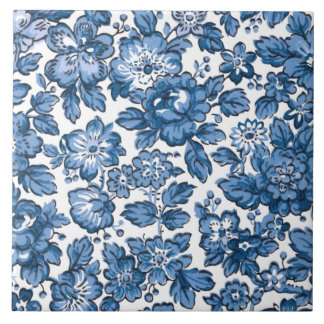 Azulejo Floral azul y blanca de bonito