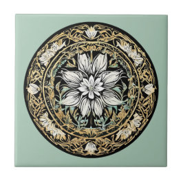Azulejo Floral blanca Art Nouveau