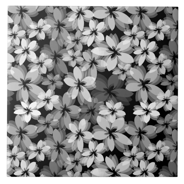 Azulejo Floral blanca y negra (Frente)